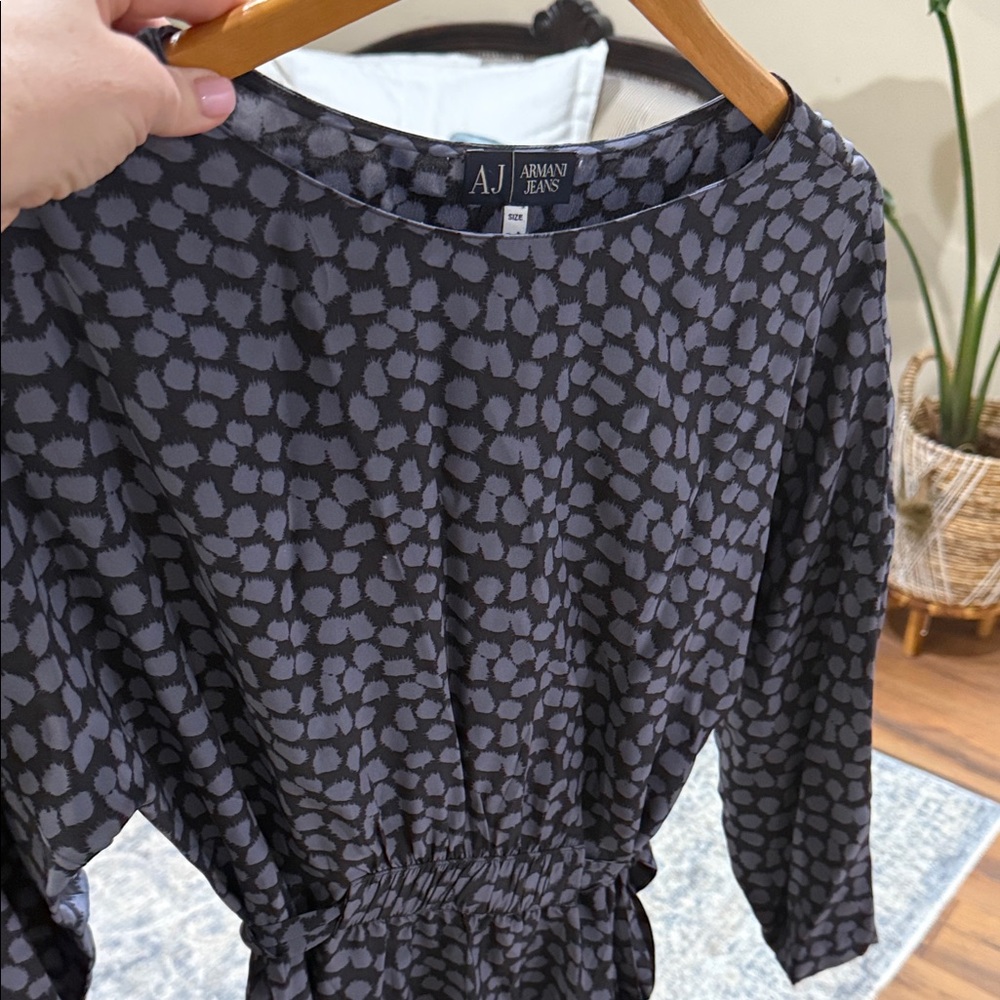 Armani Jeans Black and Gray Long Sleeve Dress
